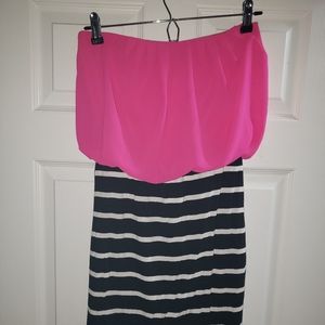 Double Zero Brand hot pink stripes dress